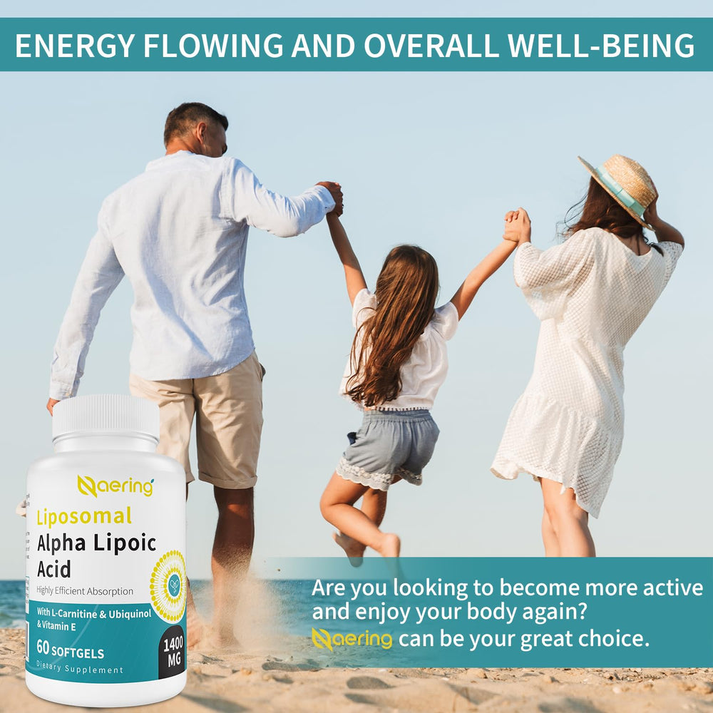 Packaging of Liposomal Alpha Lipoic Acid 1400mg Softgels with 120 softgels