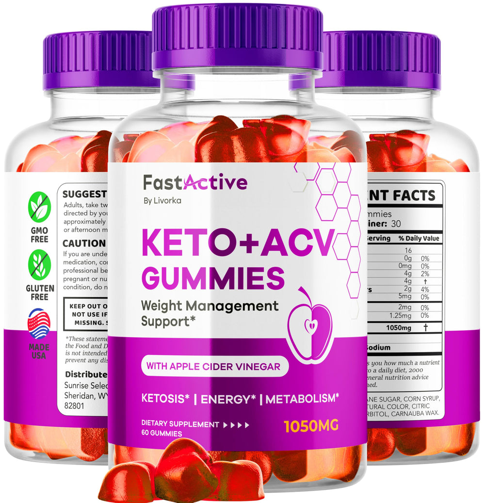 Packaging and product details of Fast Active Keto ACV Gummies
