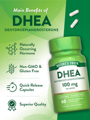 Side view of Nature's Truth DHEA bottle packaging