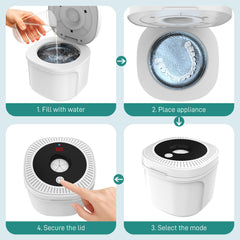Product packaging showing a white box
