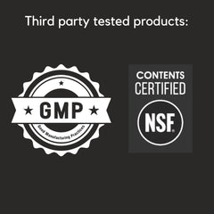 NSF Certified and gluten-free symbols on Proferrin Clear packaging