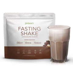 Prolon 24-pack chocolate fasting shakes box highlighting vegan and keto-friendly formula