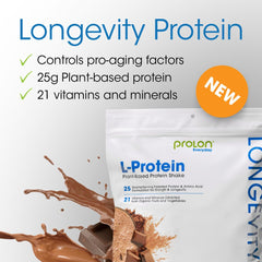 Prolon Longevity shaker shows convenient post-workout Berry protein mix.