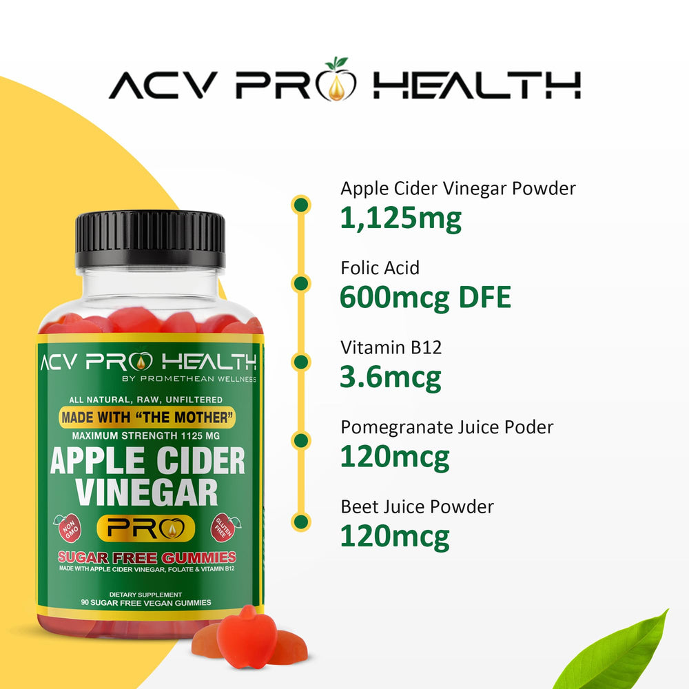 Promethean Wellness ACV Pro Gummies pack shot on a clean surface for on-the-go detox.