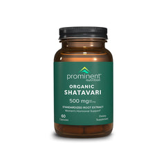 Bottle and label of Prominent Nutrition Organic Shatavari Capsules