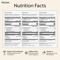 Ingredient list and probiotic strains on ProMix label