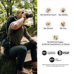 Packaging highlights clean ingredients, North America sourcing, and GMP facilities.