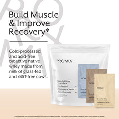 Close-up of Promix whey showing glutathione and immunoglobulins