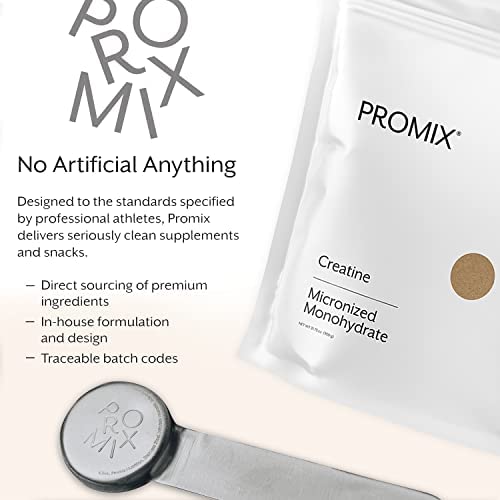 Promix Creatine Monohydrate Powder being mixed into a shaker bottle