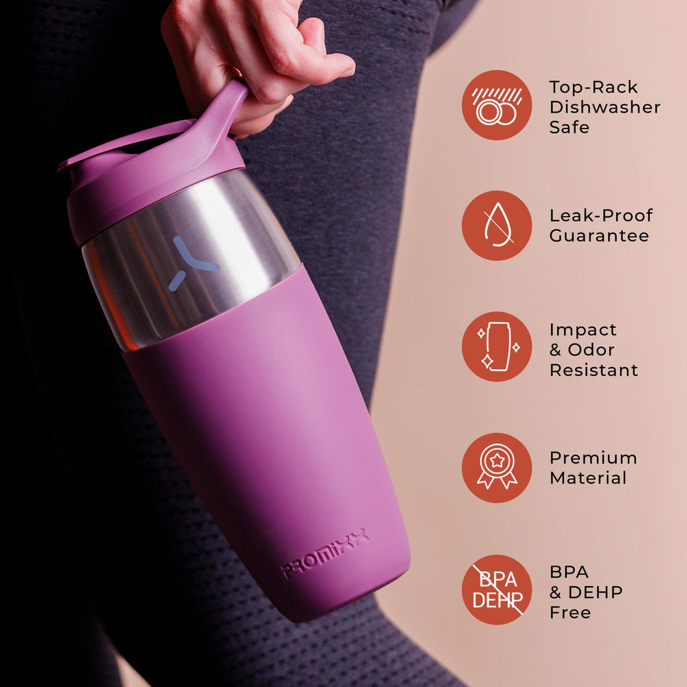 Promixx wide-mouth opening enables easy cleaning after workouts