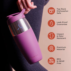 Promixx wide-mouth opening enables easy cleaning after workouts