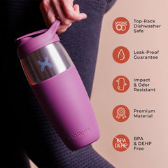 Promixx wide-mouth opening enables easy cleaning after workouts