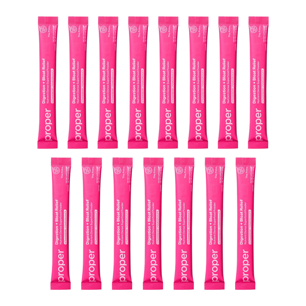 Close-up of strawberry pomegranate flavored powder