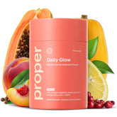 Front-facing product shot of Proper The Corals Daily Glow Beauty Blend in peach flavor