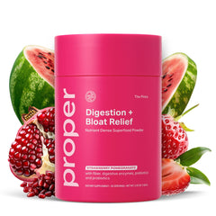 Proper Digestion and Bloat Relief powder with serving scoop