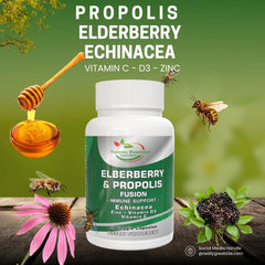 Echinacea, Vitamin C, Zinc and Vitamin D3 supplements arranged