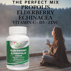 Echinacea leaves with immune vitamins arrangement