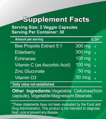 Product packaging showing Propolis and Elderberry Fusion