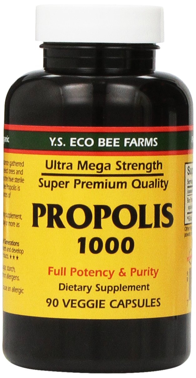 Propolis-Raw Unprocessed 1000mg bottle – YS Organic Bee Farms – 90 capsules