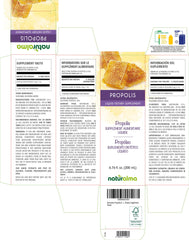 Propolis resin drops 1:10 concentration label
