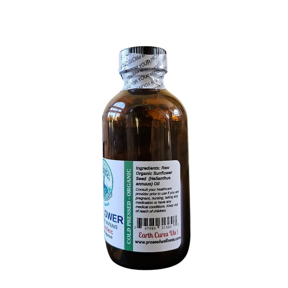 Pouring ProSeed Sunflower Seed Oil from the bottle