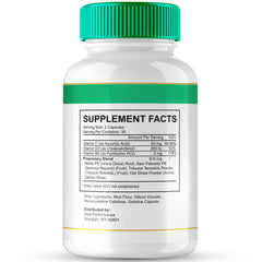 Back view of Prostafense Prostate Health Capsules bottle showing label