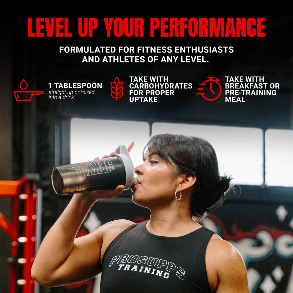 Close-up label on PROSUPPS L-Carnitine 3000 Berry bottle