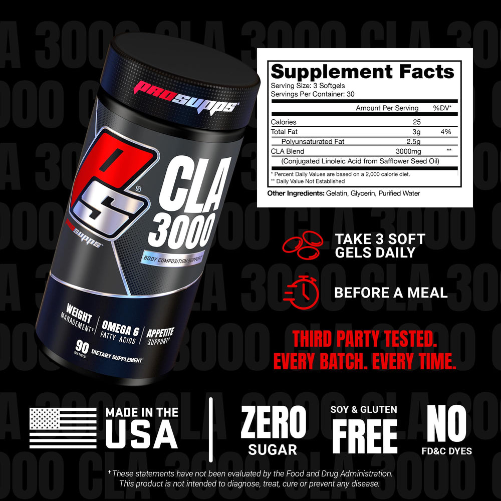 Packshot showing PROSUPPS CLA 3000 packaging