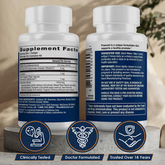 Close-up of Prosvent label showing 60 count