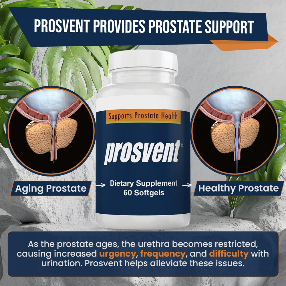 Prosvent packaging image highlighting doctor-formulated prostate support