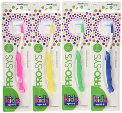 PRO-SYS Kids Toothbrush 4-pack in assorted colors