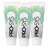 Three PRO-SYS Mint Fluoride Toothpaste Gel tubes in a 3-pack - front view