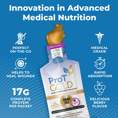 Ingredient details and nutrition highlights of ProT Gold Berry Collagen Shot