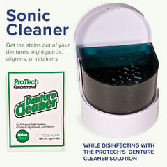 ProTech denture cleaning brush with ergonomic angled head