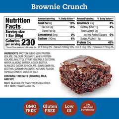Close-up of Brownie Crunch protein bar texture