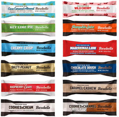 Assorted flavors in Protein Bars Variety Pack: Coco Caramel Almond, Key Lime Pie, Wild Cherry, Raspberry Cream