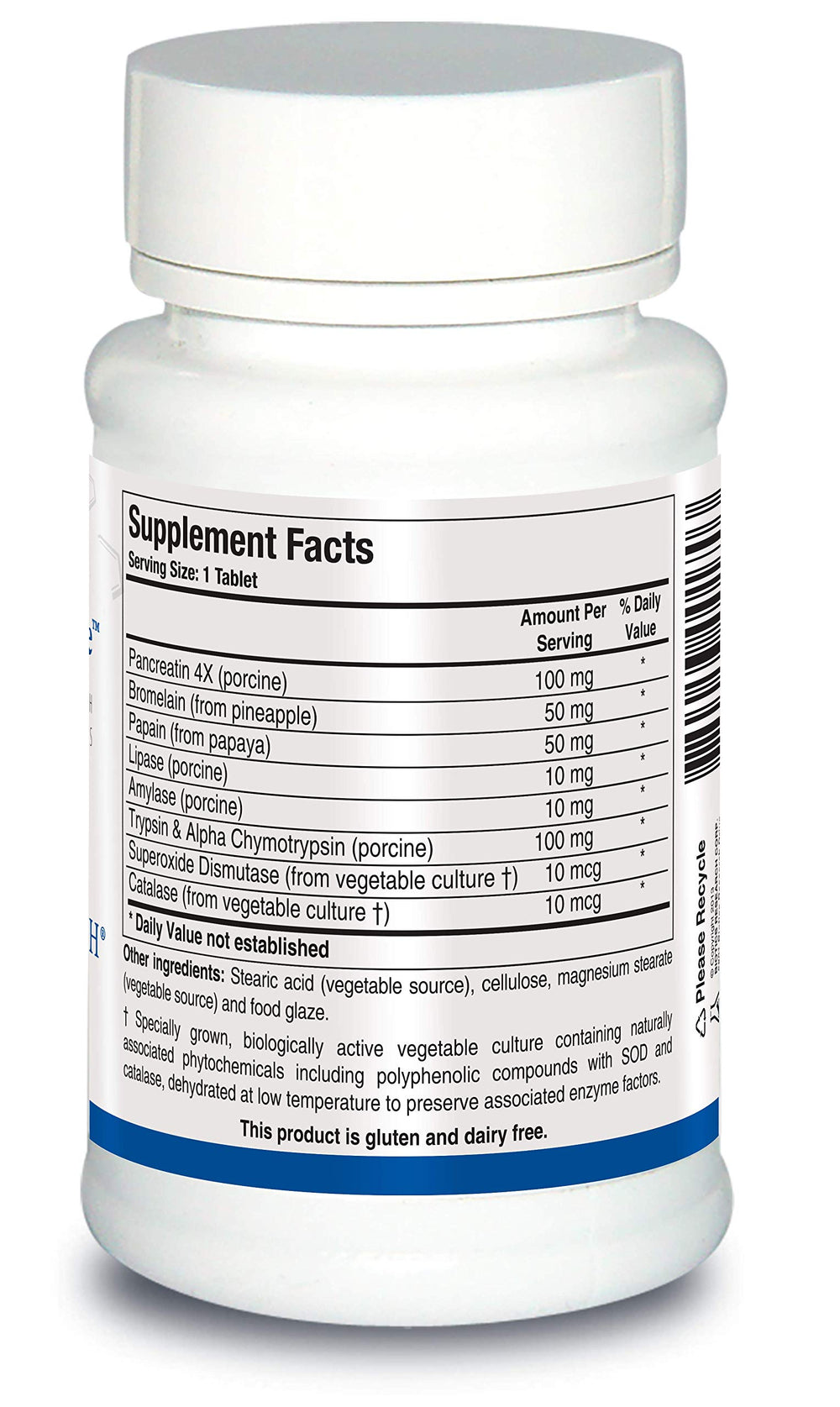 Proteolytic enzymes pancreatin lipase and amylase supporting protein digestion