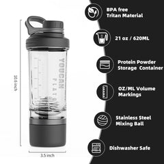 Shaker bottle powder storage compartment