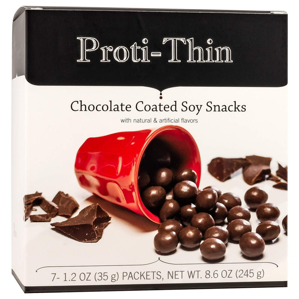 Proti-Thin chocolate-coated soy snacks with 15g protein and 160 calories per serving