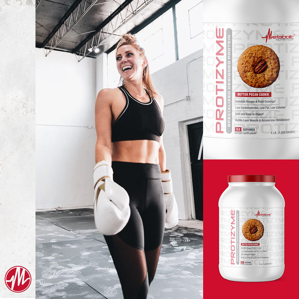 Nutrition facts panel for Protizyme Whey Protein Powder