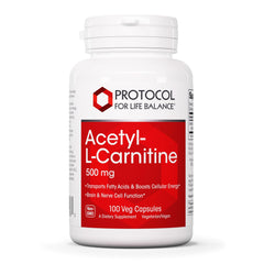 Protocol Acetyl-L-Carnitine 500mg bottle front view