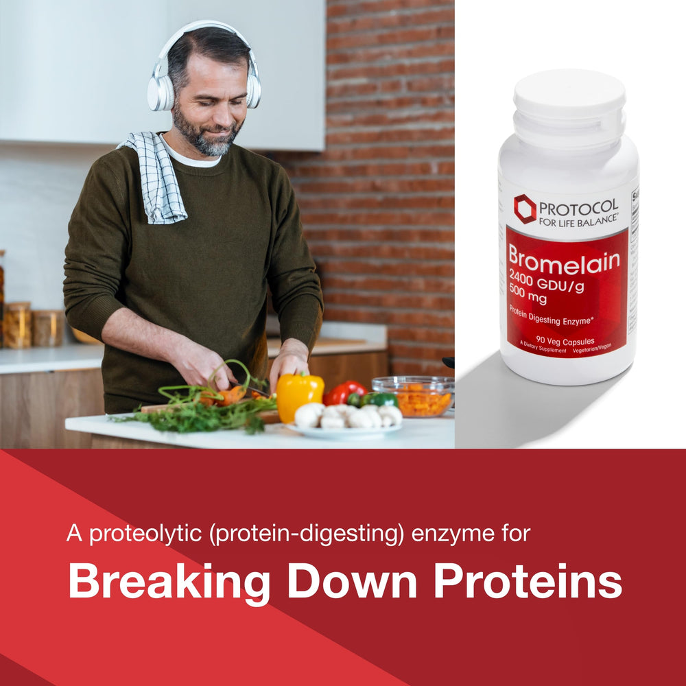 Protocol Bromelain bottle and packaging