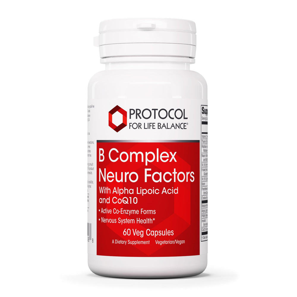 Protocol For Life Balance B Complex Neuro Factors bottle with 60 Veg Caps