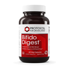 Front view of Protocol For Life Balance Bifido Digest bottle on white background