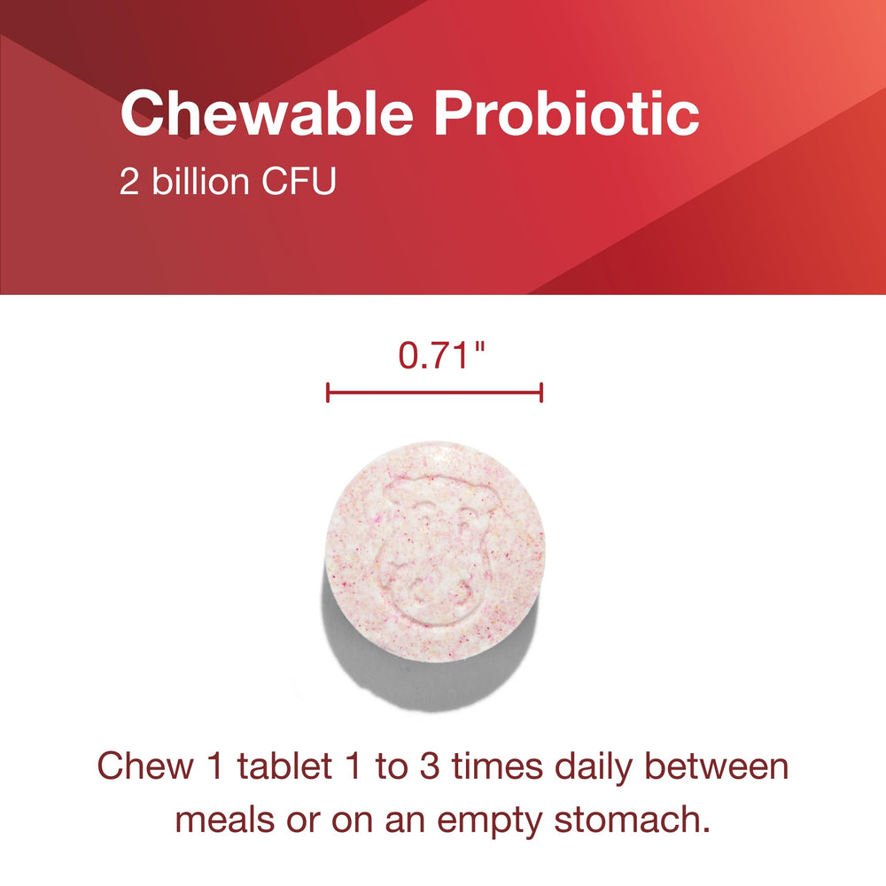 Chewable probiotic tablets suitable for kids and adults