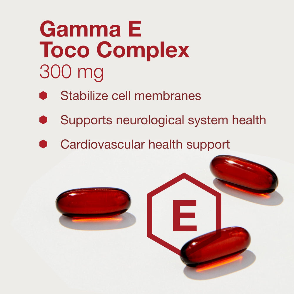 Supplement facts panel for Gamma E Tocotrienols