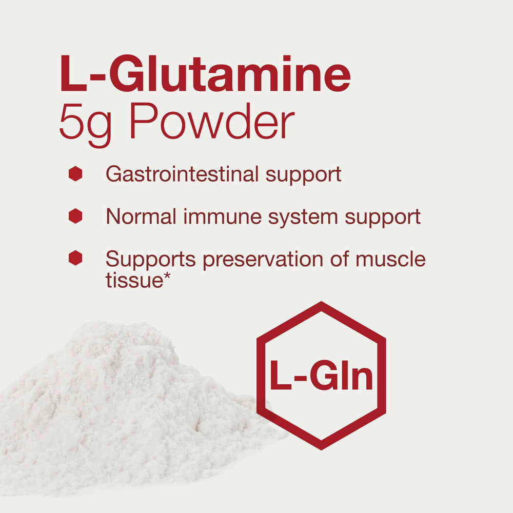 Nutrition facts panel for L-Glutamine powder