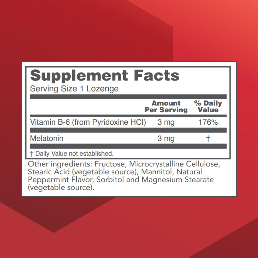 Close-up of melatonin 3mg chewable lozenges
