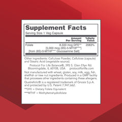 Close-up of Protocol For Life Balance 5-Methylfolate capsules
