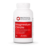 Bottle of Protocol for Life Balance magnesium citrate glycinate malate 180 softgels